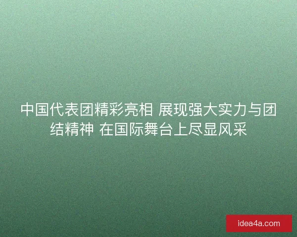 中国代表团精彩亮相 展现强大实力与团结精神 在国际舞台上尽显风采