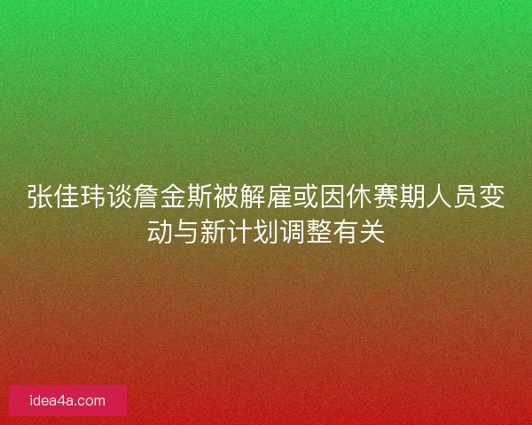 张佳玮谈詹金斯被解雇或因休赛期人员变动与新计划调整有关